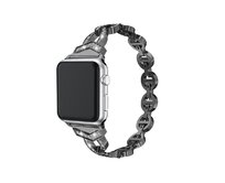 Case4mobile Řemínek Crystal pro Apple Watch 42/44/45/49 mm - černý černá, kov
