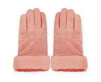 Dotykové růžové rukavice SUEDE