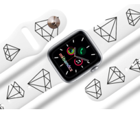 Apple watch řemínek diamant - 42/44/45mm, barva pásku bílá