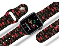 Apple watch řemínek Červené mraky - 42/44/45mm, barva pásku černá