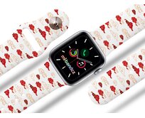 Apple watch řemínek Červené mraky - 42/44/45mm, barva pásku bílá
