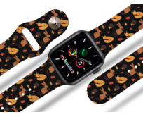 Apple watch řemínek Podzimní lesní zvěř - Černá - 42/44/45mm
