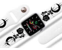 Apple watch řemínek Černá růže - 42/44/45mm, barva pásku bílá