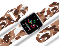 Apple watch řemínek Maskáč hnědý - Bílá - 42/44/45mm