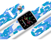 Apple watch řemínek Maskáč modrý - Bílá - 38/40/41mm