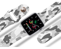 Apple watch řemínek Maskáč šedý - Bílá - 38/40/41mm