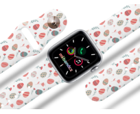Apple watch řemínek Vajíčka a kytičky - 42/44/45mm, barva pásku bílá