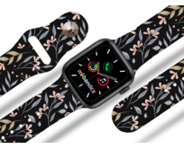 Apple watch řemínek Kytky - 38/40/41mm, barva pásku černá