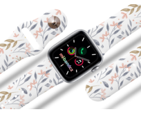 Apple watch řemínek Kytky - 38/40/41mm, barva pásku bílá