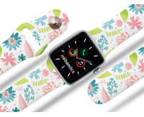 Apple watch řemínek Květy a větvičky - 38/40/41mm, barva pásku bílá