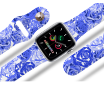 Apple watch řemínek Modré květiny - 42/44/45mm