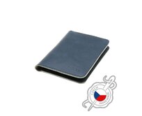 Kožená peněženka  Passport, velikost cestovního pasu, modrá