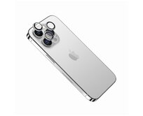 Ochranná skla čoček fotoaparátů  Camera Glass pro Apple iPhone 15 Pro/15 Pro Max, stříbrná