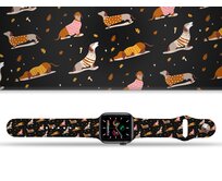 Apple watch černý řemínek Jezevčíci ve svetru - 42/44/45mm, barva pásku černá