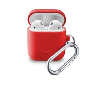 Ochranný kryt s karabinou  Bounce pro Apple AirPods 1 & 2, červený