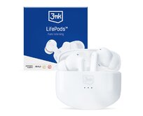 bezdrátová stereo sluchátka LifePods, stereo, nabíjecí pouzdro, bílá