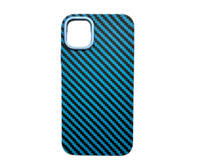 Vzorovaný carbonový kryt pro iPhone 13 - Světle modrý -