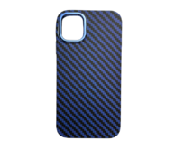 Vzorovaný carbonový kryt pro iPhone 13 - Tmavě Modrý -
