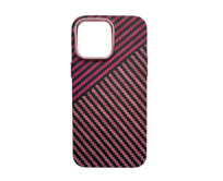 Vzorovaný carbonový kryt pro iPhone 13 PRO MAX - Růžový -