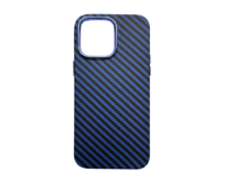 Vzorovaný carbonový kryt pro iPhone 13 PRO MAX - Tmavě Modrý -