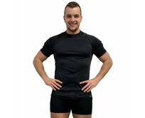GOLF triko s krátkým rukávem - pánské .M .černá černá, M, GOLF - 150g/m2 - 100% polypropylen Ag+