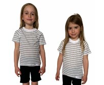 COOL barevné triko dětské .100 .šedo-bílé pruhy 100, COOL - 100g/m2 - 100% polypropylen Ag+