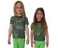 COOL barevné triko dětské .150 .zeleno-černé pruhy 150, COOL - 100g/m2 - 100% polypropylen Ag+