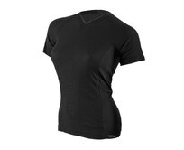 COOL triko V výstřih s krátkým rukávem - dámské .XXL .černá černá, XXL, COOL - 100g/m2 - 100% polypropylen Ag+
