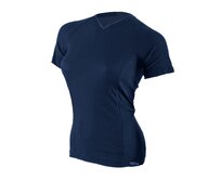 COOL triko V výstřih s krátkým rukávem - dámské .XXL .tmavě modrá tmavě modrá, XXL, COOL - 100g/m2 - 100% polypropylen Ag+