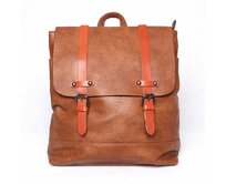 Středně velký městský hnědý batoh FLORA&CO H6701 s obsahem 10l, A4 hnědá, syntetická kůže
