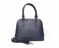Pevná dvousekční tmavěmodrá kabelka do ruky FLORA&CO F6539 modrá, syntetická kůže