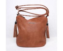Malá/středně velká hnědá crossbody kabelka FLORA&CO H5623 hnědá, syntetická kůže