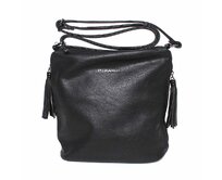 Středně velká černá crossbody kabelka FLORA&amp;CO H7150 černá, syntetická kůže