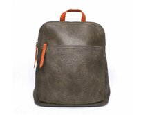 Tmavězelený (khaki) batoh/crossbody kabelka FLORA&CO H6780, obsah 8 l zelená, syntetická kůže