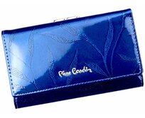 Modrá lesklá kožená peněženka Pierre Cardin LEAF 108 modrá, kůže