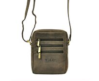 Malá tmavěhnědá kožená crossbody taška Always Wild 250-MH hnědá, kůže