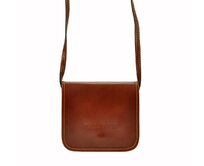 Hnědá malá kožená crossbody kabelka Gregorio 109 hnědá, kůže