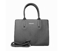 Tmavěšedá středně velká elegantní kabelka do ruky FLORA&CO F9519 šedá, syntetická kůže
