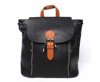 Středně velký městský černý batoh FLORA&CO H6735 s obsahem cca. 6l černá, syntetická kůže