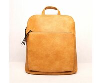 Hořčicový batoh/crossbody kabelka FLORA&CO H6780, obsah 8 l oranžová, syntetická kůže