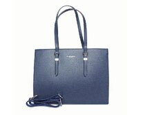 Tmavěmodrá velká elegantní kabelka na rameno FLORA&CO X8022 modrá, syntetická kůže
