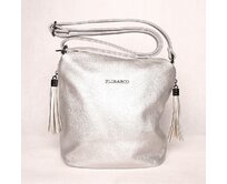 Malá/středně velká stříbrná crossbody kabelka FLORA&amp;CO H5623 šedá, syntetická kůže