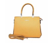 Hořčicová středně velká elegantní kabelka do ruky FLORA&CO F9520 žlutá, syntetická kůže