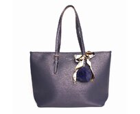Tmavěmodrá velká elegantní kabelka na rameno FLORA&CO F2508 modrá, syntetická kůže