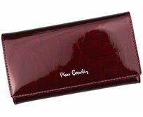 Lesklá tmavěčervená kožená peněženka Pierre Cardin 02 LEAF 114 červená, kůže