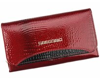Lesklá červená kožená peněženka Gregorio GP110 červená, kůže