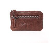 Luxusní kožená hladká tmavěhnědá klíčenka Alex&Co (Gianni Conti) no. 073 hnědá, kůže