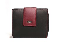 Dvouoddílová černo-vínová kožená peněženka HGL no. 4513 + RFID vícebarevná, kůže