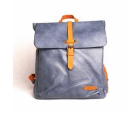 Velký městský džínově modrý batoh FLORA&CO H6725 s obsahem cca 10l, formát A4 modrá, syntetická kůže