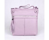 Malá kožená fialová crossbody kabelka Vera Pelle no. 60 fialová, kůže